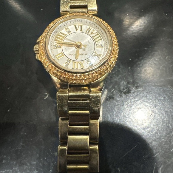 Runs Michael Kors‎ 27mm Camille Womens Stainless Steel Gold Dial Watch MK3252 - Picture 10 of 10